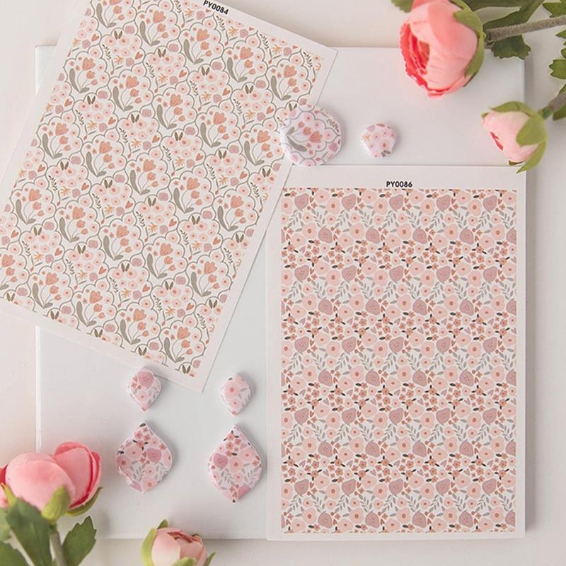 Flower Clay Transfer Paper Bird Flower Transfer Paper Water Soluble Transfer Paper for Clay Earrings Jewelry Making