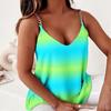 V-neck Bez rękawów Pasek z łańcuszkiem Kamizelka damska Sexy Tie-dye Print Loose Camisole Top Odzież damska