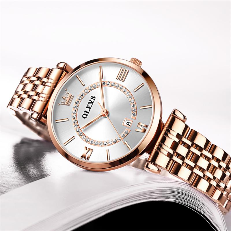 New OLEVS High Quality Watch Women Simple Style Fashion Rose Gold Waterproof Quartz WristWatches Ladies Watch Reloj Para Mujer