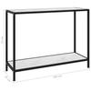 Console Table White 100x35x75 Cm Tempered Glass