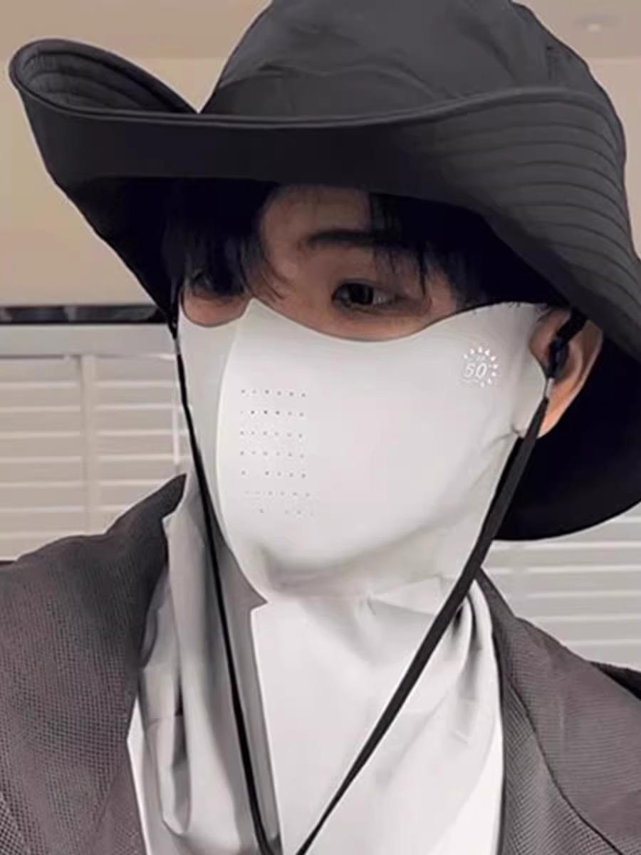 

Men s 3D Anti-UV Summer Mask for Climbing & Cycling - Windproof, Trendy Black Style