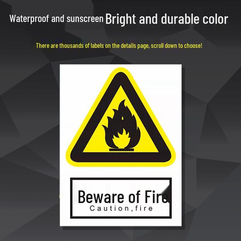 Reflective Aluminum Safety Sign: Electric Shock & No Smoking Warning 