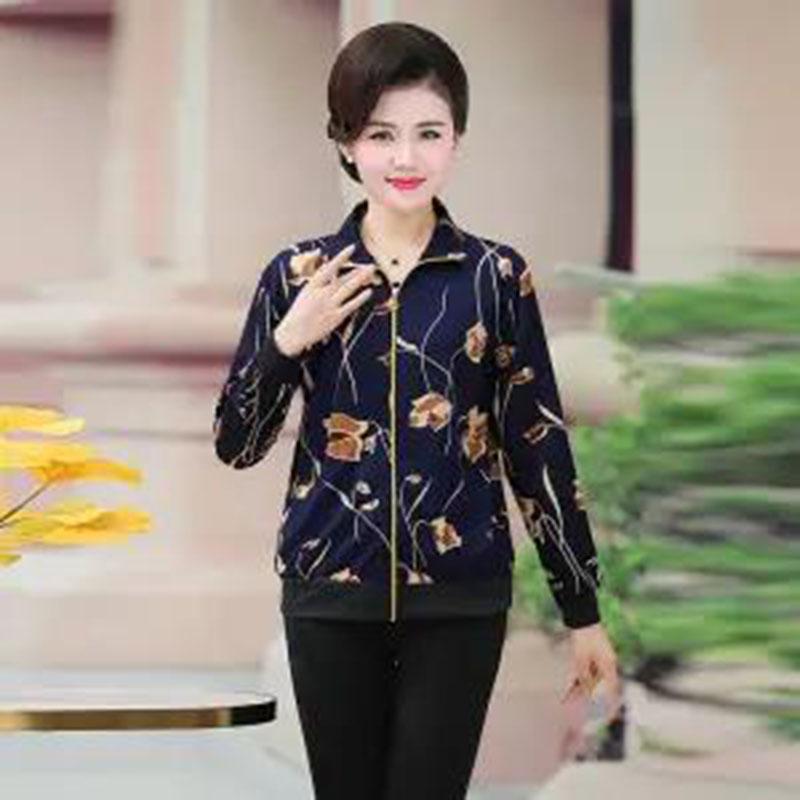 Long Sleeve Blouse Womens Autumn Spring Cherry Printed Thin T-Shirt Ladies Work Tops