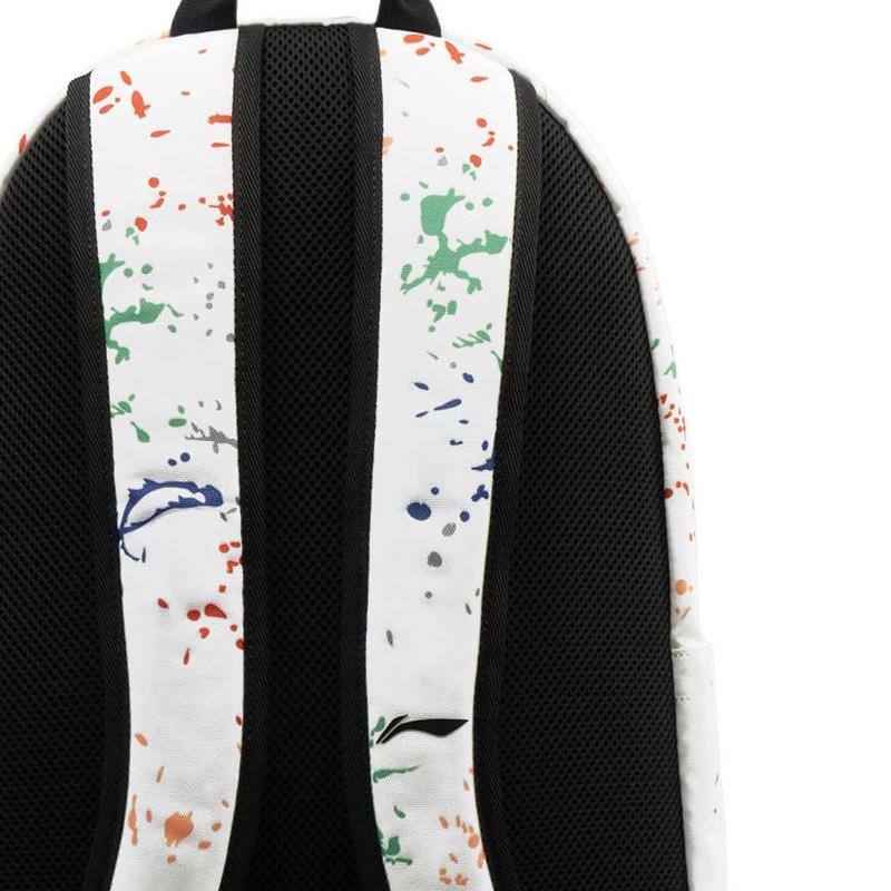 Li Ning Polyester Backpack Regular Unisex White All Over Print ABSV623-1