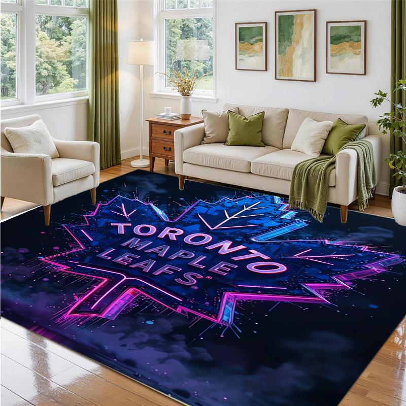 Toronto Maple Leafs Design Crystal Velvet Rug Soft Decorative Mat for Bedroom Entrance