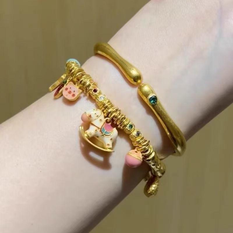 Delicate Cute Summer Day Star Heart Pendant Bead Chain Cute Horse Bracelet Necklace For Y2K Girl  Gift Jewelry Accessory