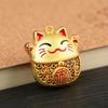 Sand Gold Keychain, Lucky Cat, Creative Car Keychain Pendant, Hollow Cat, Drip Glue, Enamel, Colorful Pendant