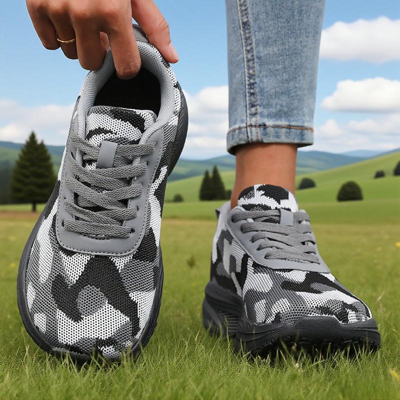 Camouflage Shoes Women'S Hiking Shoes Outdoor Training Student Military Training Shoes Release Sneakers Leisure Running Shoes