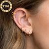 3Pairs 316L Stainless Steel Earrings for Women, 18K Gold Plated Hypoallergenic Hoop Set 8/10/12mm