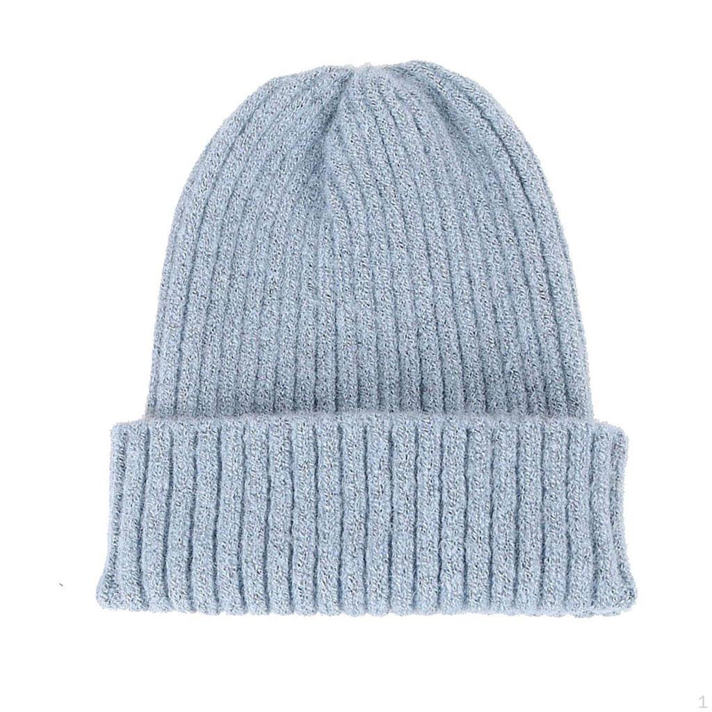 Knitted Winter Hat Beanie Soft Roll Up Edge Hats for Casual and Formal Occassion, a Size