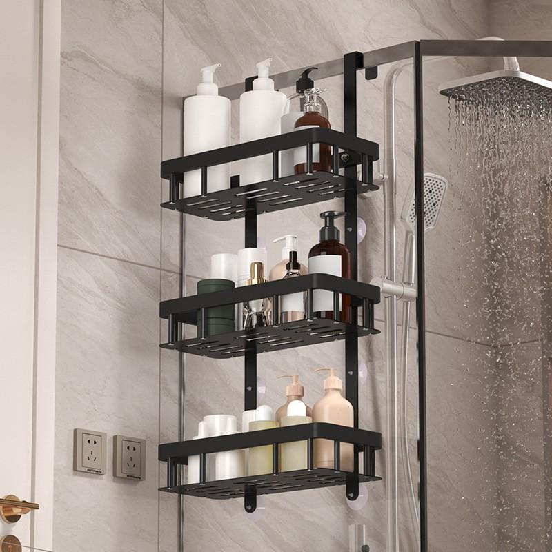 3-Tier Bathroom Shelf No Drill Wall Mount Shower Caddy Over Door Hanging Storage Rack Toilet Kitchen Dorm