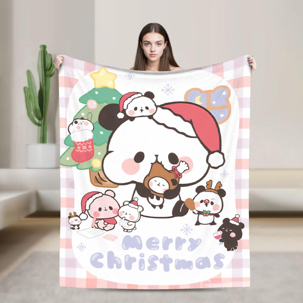 Cute Dudu Christmas Blanket Quality Warm Soft Throw Blanket Winter Camping Outdoor Fluffy Bedspread