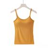 Summer Sleeveless Padded Shirt Strap Basic Tank Top Women Camisoles Tops with Built In Bra