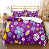 Hibiscus Floral Duvet Cover Twin King Size Tropical Palm Leaves Bedding Set,Botanical Flower Comforter Cover for Girl Teen Room