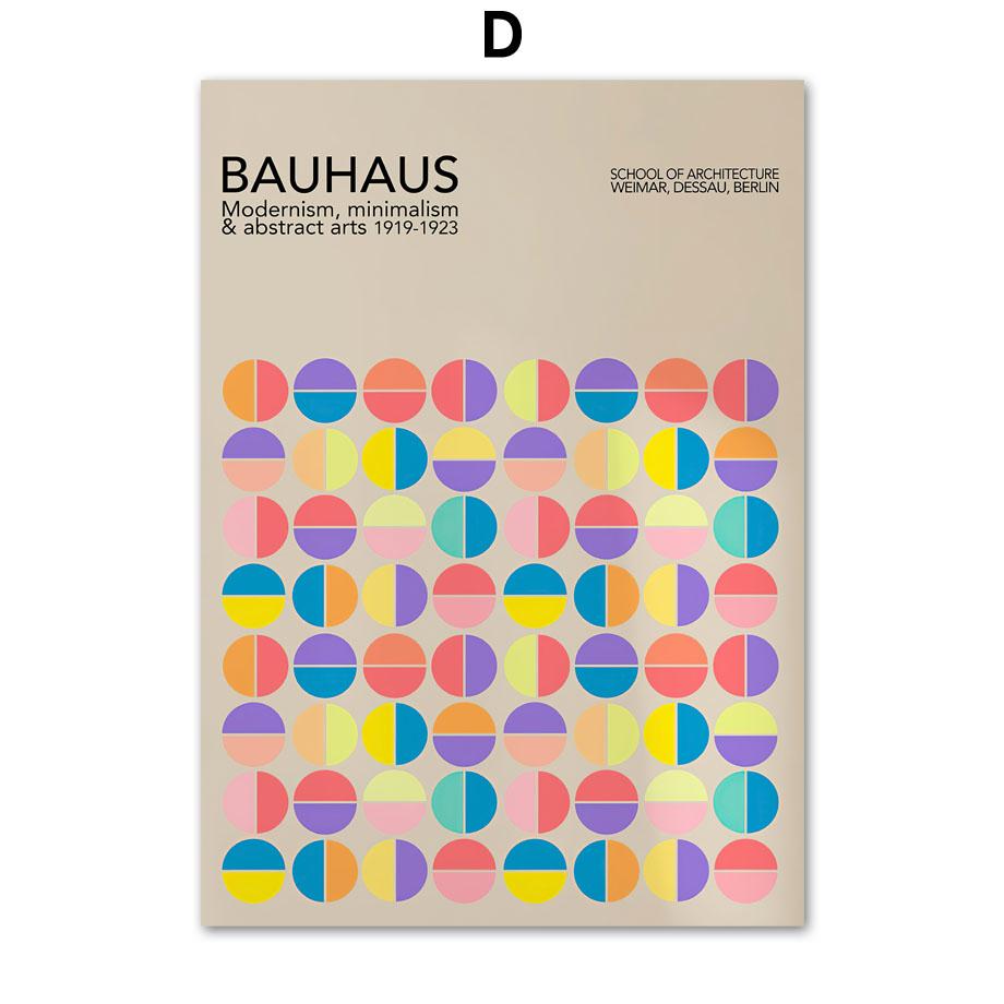 

Минималистичный геометрический розовый желтый Баухауз выставка стены книги по искусству печать холст живопись Ретро плакаты настенная картина Декор в гостиную A4 21X30cm No Framed