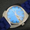 VINTAGE ENICAR AUTOMATIC SWISS MENS BLUE COLOR DIAL WATCH a700144-5