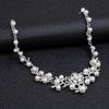 3pcs Korean Minimalist Zircon Zircon Set Plated Bridal Necklace Earrings Versatile Clavicle Chain Set for Weddings Everyday Wear