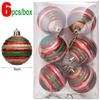 24/6PCS Christmas Balls Electroplating Color Painting Xmas Round Ball Xmas Tree Hanging Pendants Ornaments New Year Party Decor