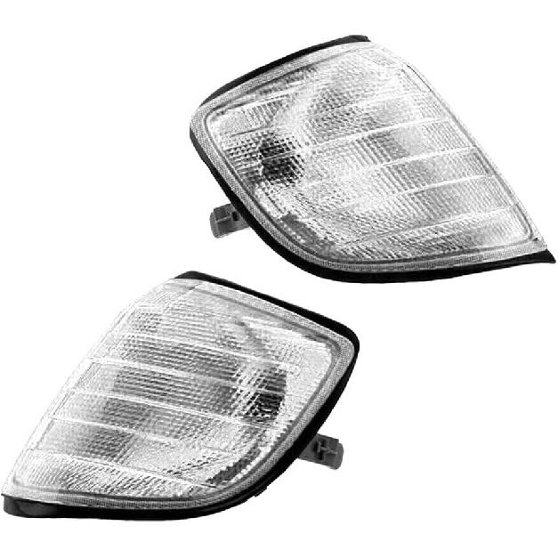 Front Corner Light Side Marker Light Cover Clear Lens, 1408260543 1408260643, 1992-1999 Compatible with Mercedes Benz S Class W140, Park Signal