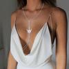 Chaîne de Corps Bikini Sexy pour Femme Une Pièce Strass Paillettes Bling Glacé Zirconium CZ Couronne Chaîne de Soutien-gorge Bijoux de Corps
