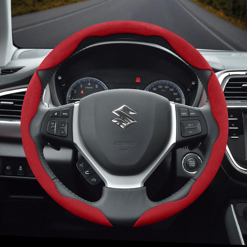 Suitable for Suzuki Anti-Slip Buckle Segmented Suede Steering Wheel Cover Suitable for Swift Sport Sx4 Grand Vitara Ly Jimny Solio Alto