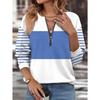 Women's Elegant Printed Zipper Long-sleeved Top, Stylish and Versatile for Autumn and Winter Casual and Office Wear, Machine Washable