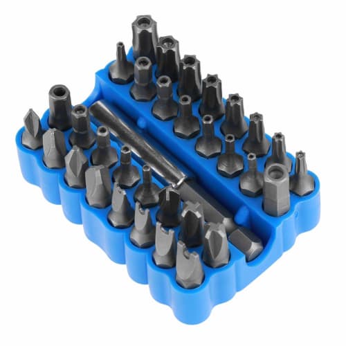 33-Piece Security Bit Set, Screwdriver Bit Kit, 33 Multifunctional Precision Hollow Security Tamper-Evident Star, Tri-Wing, Hex, and Spanner Bits Set