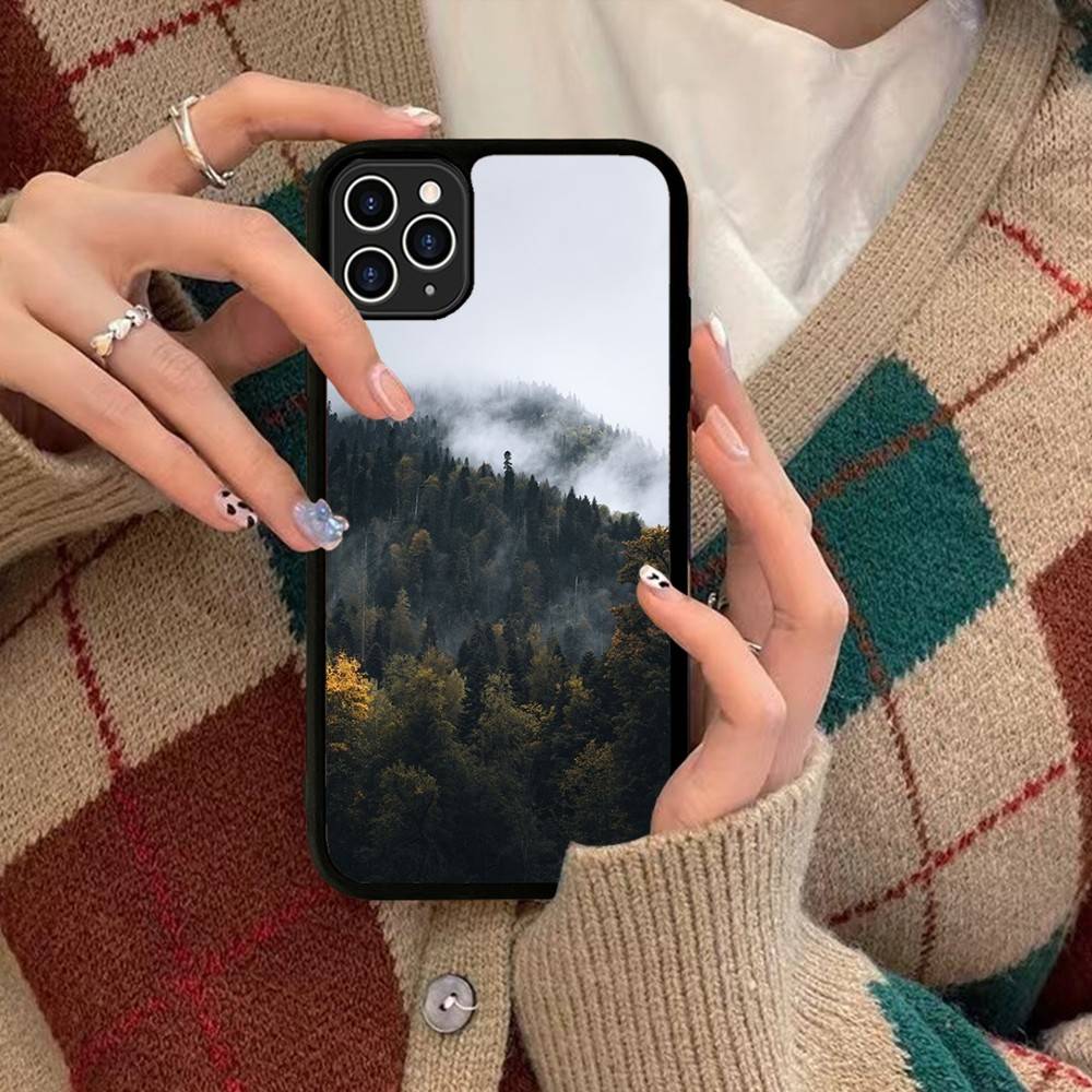 Mountain Forest Phone Case Wireless Charging PC+TPU For IPhone 11 12 13 14 15 16 17 Pro Max Plus Case