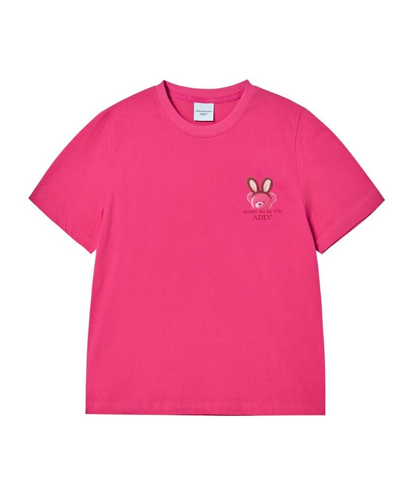 ACME DE LA VIE Woman Rabbit Bear Doll Logo Short Sleeve T-Shirt (4 Color)