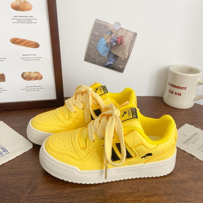 

New summer versatile niche thick-soled design casual board shoes retro student white shoes 35