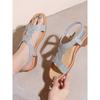 Women's New Ethnic Storm Simia Retro Rhinestone Wedge Large Size Sandals