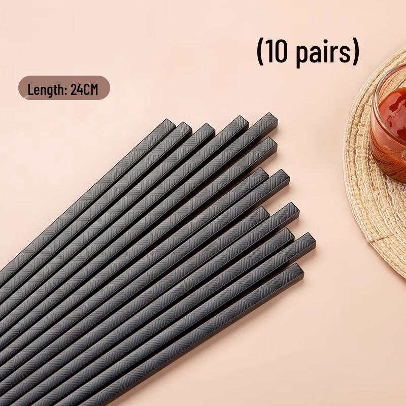 Xi Di En Korean Alloy Chopsticks 10-Pair Set