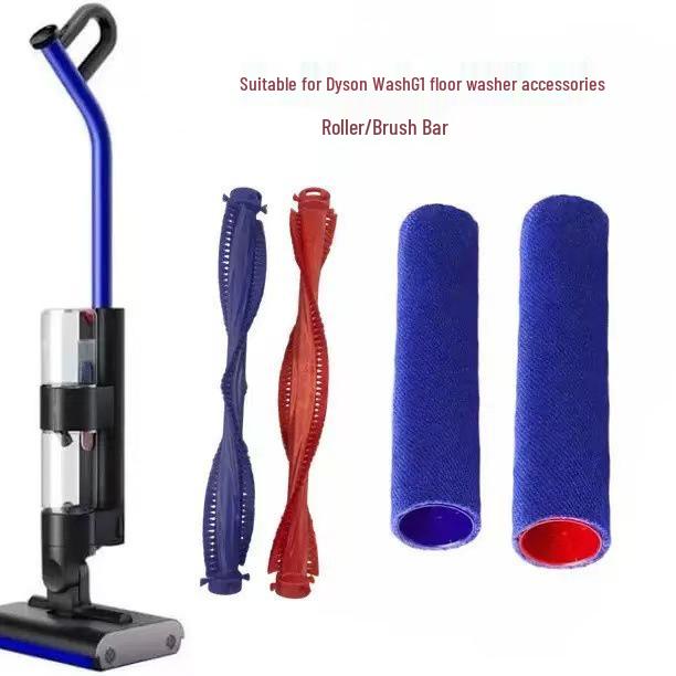 Compatible with Dyson Wash G1 Floor Washer: Soft Fluff & Bristled Roller Brush Accessories