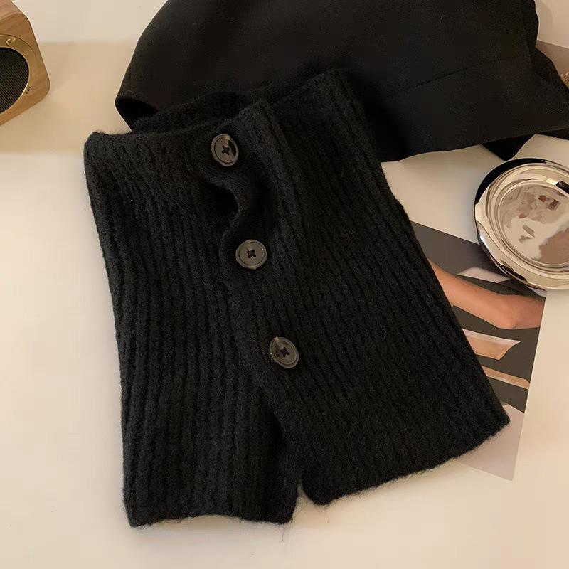 

Grey scarf pullover neck cover women s new seasonal neck protection cold and warm knitted shawl scarf чорний