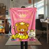 1PC Rilakkuma Print Flannel Blanket, High quality All Seasons, Home Decor, Warmth and Comfort, Perfect for Christmas Gifts