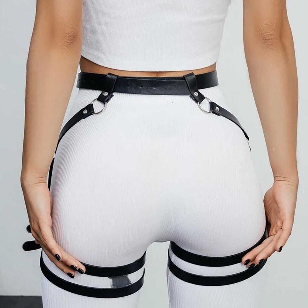 Leather Thigh Garter Belt Leg Harness Sexy Leg Harness Leather Leather Restraints Leather Thigh Garter Belt Leg Harness