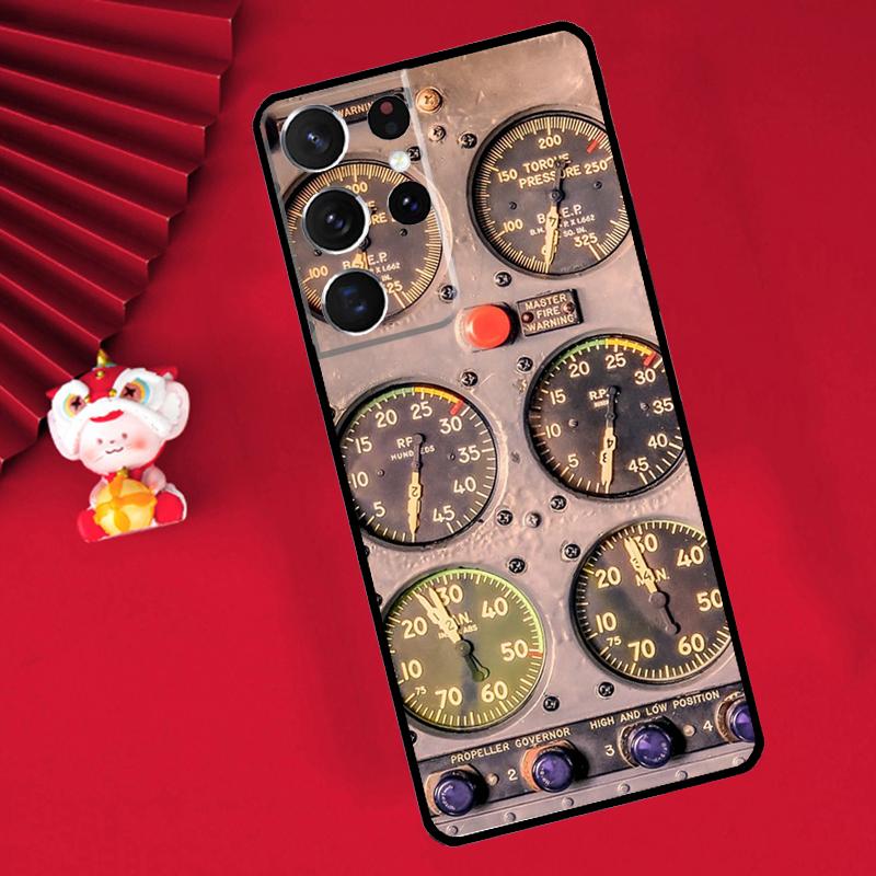 Aviation Airplane Instrument Case For Samsung Galaxy S24 S23 S25 S26 Ultra S20 FE S21 S22 Plus S10 S25 FE Cover Funda