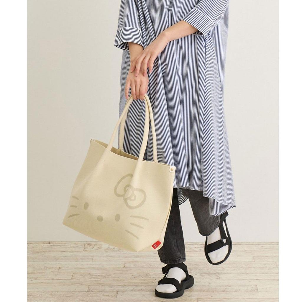 [Rootote] 8381 A4 Size Storage, Lightweight, Self-Standing, Single-Hook, Solid Color, Hand Washable, Stylish and Cute Tote Bag, IP.Medium.Ruful.Hello