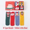 Women's Mid-Calf 3D Cartoon Christmas Socks Gift Box - Red Cotton Benming Year Collection for Autumn & Winter