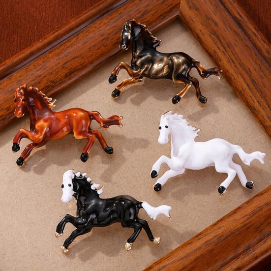 Przypinka Broszka Rok Konia Chiński Zodiak Broszka Vintage Zwierzę Zodiak Przypinka Swetry Czapki Torby Odznaka Dekoracja Odzieży