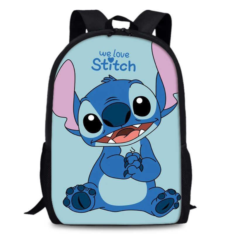 Süßer Stitch Cartoon Rucksack für Kinder mit großem Fassungsvermögen und Oxford-Gewebe