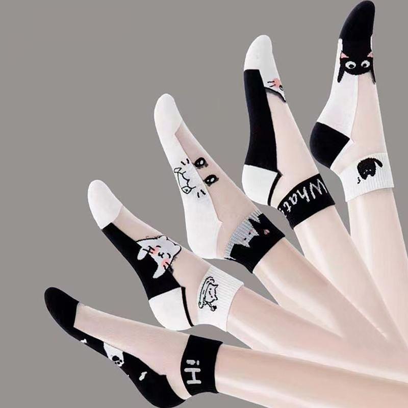 

5 Pairs Breathable Short Socks Japanese Cute Little Fresh Women Socks Spring Summer Thin Boat Socks