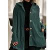 Spring European and American Fashion Loose Fitting Corduroy Jacket for Women  Casual Hooded Jackets
