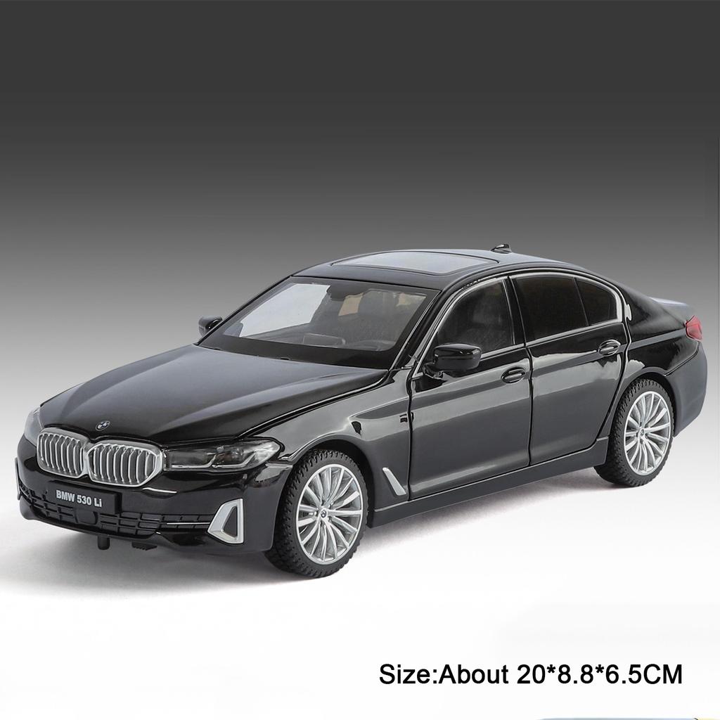 1:24 Scale 530LI 760LI Car Model Toy Alloy Body Rubber Tires Sports Cars Wheel Steering Shock Absorption Models Decorative Gifts