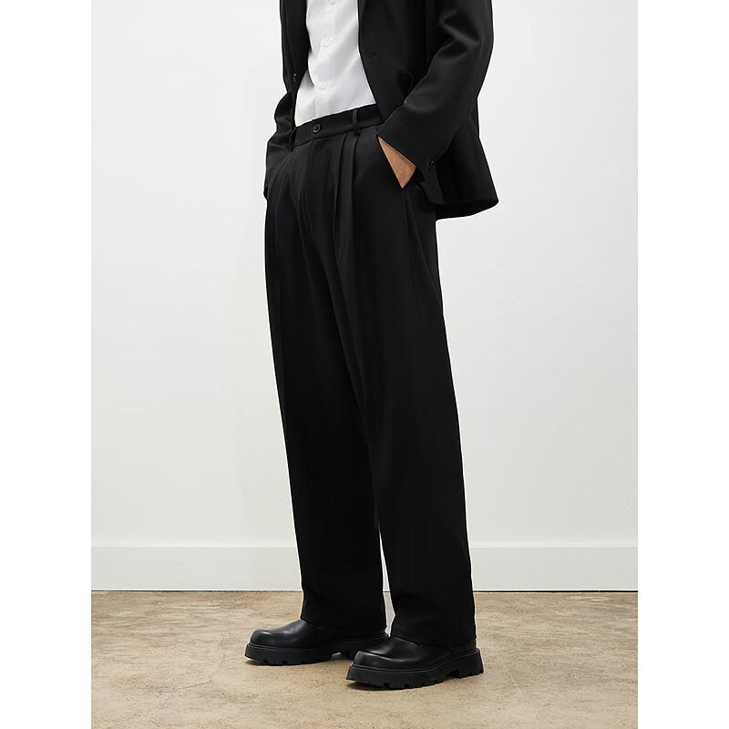 GXG Men's Black Straight-Leg Trousers