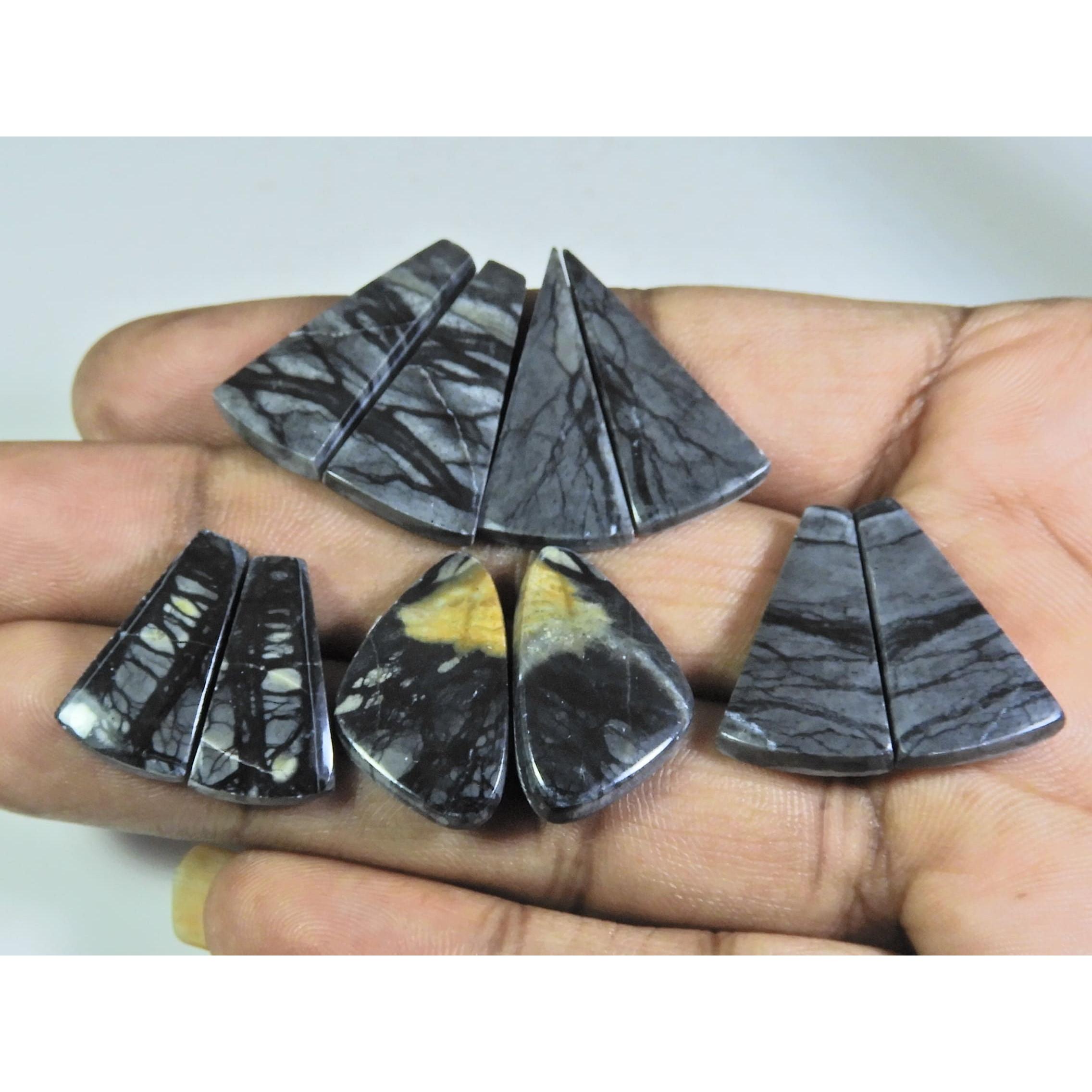 

20-26 мм Натуральная пикассо яшма Парный набор Фантазийный свободный драгоценный камень Лот из 5 пар A-585