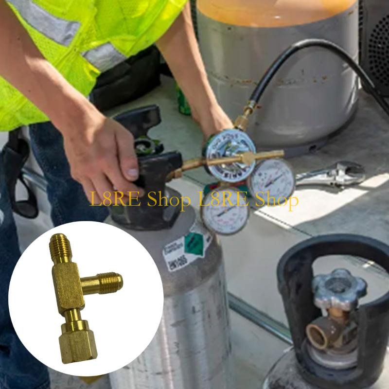 L8RE Brass Adapter Converter 1/4inch Male And Female SAE Connector for R134A