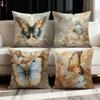 Butterfly And Flower Design Digital Printing Pillow Cover Short Plush Suitable Living Rooms Bedrooms Sofas Throw Cushion Cover