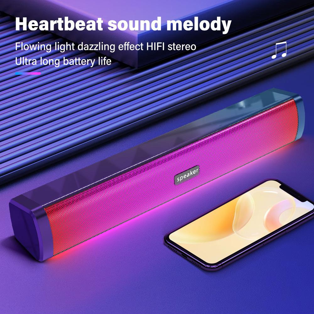 E-1411 Desktop Bluetooth Speaker Subwoofer Computer Long Speaker for Office Leisure Entertainment Suitable Wireless Sound System