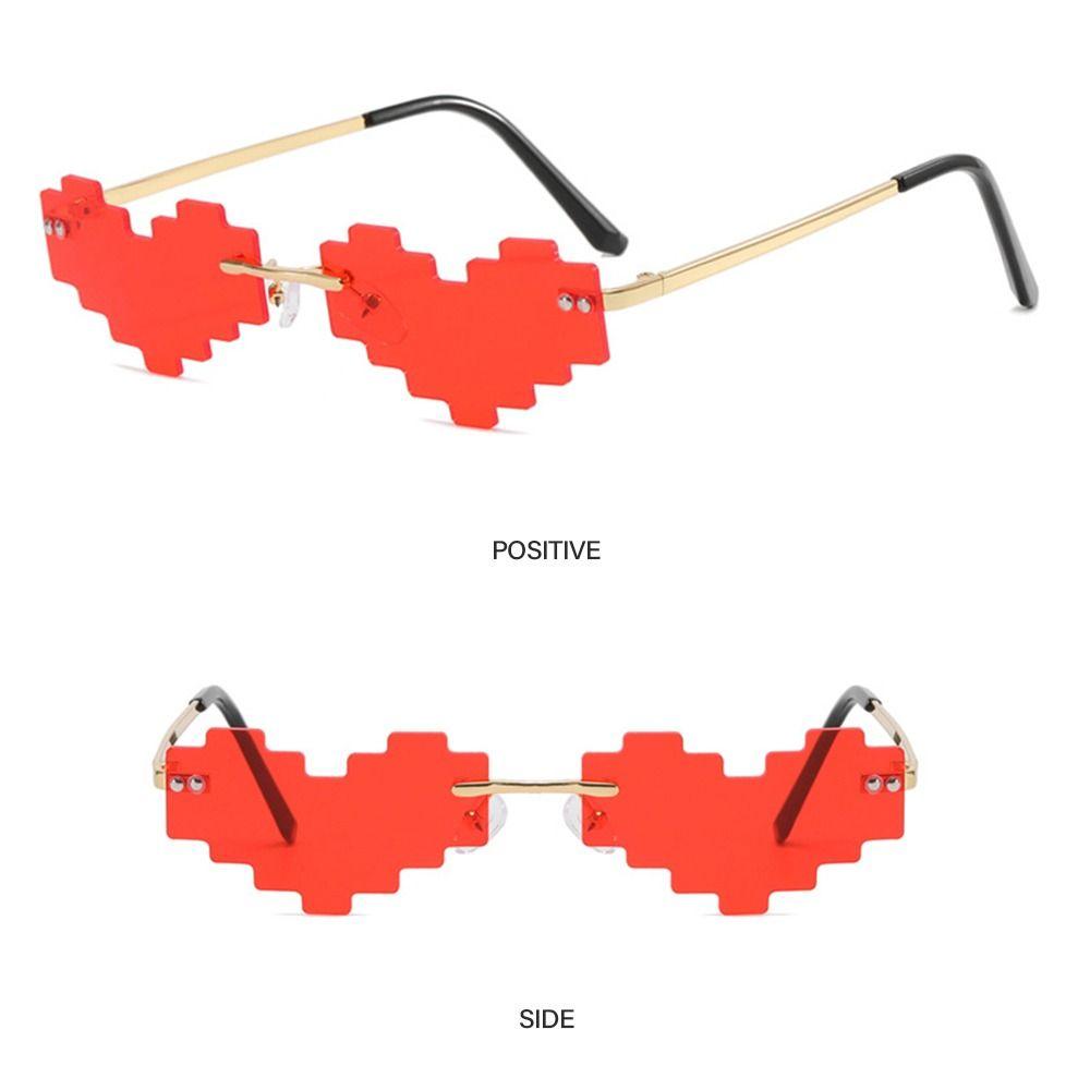 Festival Party Men & Women Pixelated Mosaic Glasses Heart Glasses Gamer Robot Sunglasses Shades